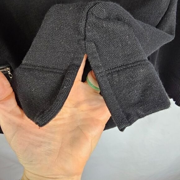 VTG Lauren Jeans Co. Womens Cotton Black 1/4 Zip Sweatshirt Sz L Zip Pocket - Picture 4 of 10